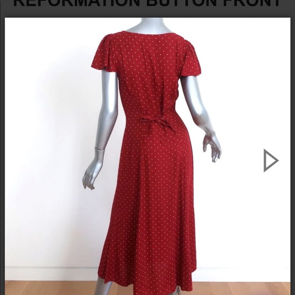 Reformation Synthetic Harbor dress in red - Picture 7 of 16